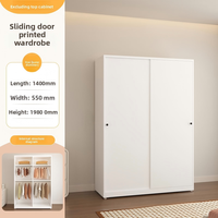 Armoire Pliante Moderne en Acier de Luxe Simple avec Design Écologique, 2 Étagères, Portable pour Rangement de Chambre d'Appartement