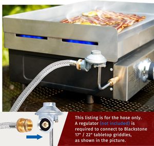 Adaptador de manguera de propano y manguera trenzada de 5 pies para calentadores Buddy, estufas <span class=keywords><strong>Coleman</strong></span>, parrillas Weber Q: convierte cilindros de 1 lb a 20 lb - Product Image 4