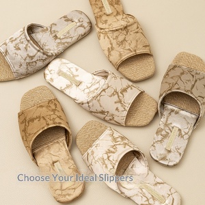 Zapatillas de lino de lujo de alta gama para mujer, zapatos de casa antideslizantes para interiores, absorbentes del sudor, desodorantes, para las cuatro estaciones - Product Image 2