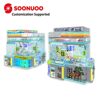 Machine de jeu d'échange de cadeaux, machine d'arcade à grue à prix, à monnayeur, en métal et verre trempé, multi-prises, adaptée aux enfants