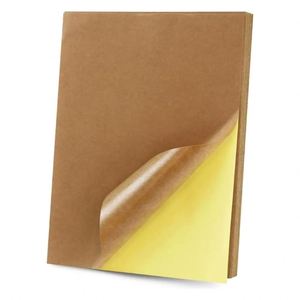 Autocollants en papier kraft brun format A3 A4, autocollants adhésifs, imprimables et inscriptibles, feuilles d'autocollants en papier kraft entièrement imprimables - Product Image 1