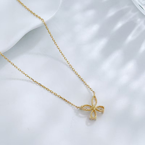 Collier pendentif en or blanc 18 carats avec diamant de laboratoire, or jaune, coupe marquise, <span class=keywords><strong>papillon</strong></span>, ajustable, bijoux fins, breloque délicate - Product Image 5