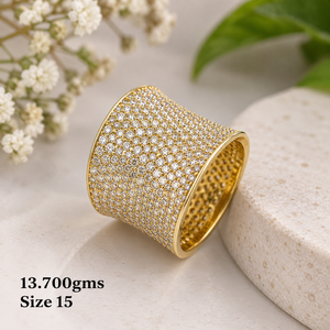 Bague en or 24 carats, 13,70 grammes, bague en or fantaisie faite à la main pour femmes, pour les mariages, bijoux en or indiens traditionnels - Product Image 6