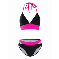 2025 dames deux pièces taille haute Bikini et maillots de bain maillots de bain pour femmes Sexy couleur blocage fabricant personnalisé personnalisé