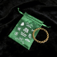 Pochette en satin à cordon personnalisable avec logo imprimé pour bijoux, chaussures et sacs à main