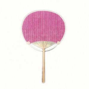 Éventail rond fait main, éventail à main coloré de style chinois avec manche en bambou, cérémonie du thé - Product Image 3