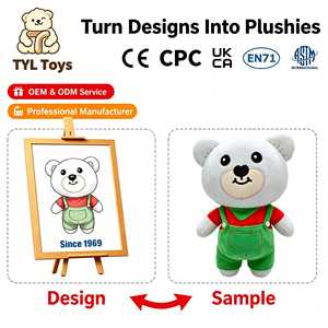 Dal Disegno al Prodotto Finito: Bambola di Peluche Personalizzata OEM ODM, Giocattolo Morbidissimo Imbottito in Cotone PP, Certificato CE CPC EN71 UKCA, Gatto di Peluche per 14+ Anni - Product Image 2