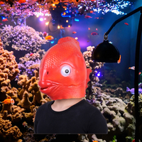 Masque en Latex à tête complète de haute qualité masque de Costume de poisson rouge rouge réaliste pour Cosplay fête d'halloween personnalisable
