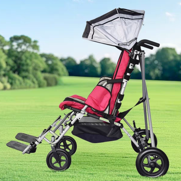CS07 CE Adjustable Seat Depth & Backrest Angle & Footrest Folding Push Chair Stroller for Special Needs Cerebral Palsy CP Child