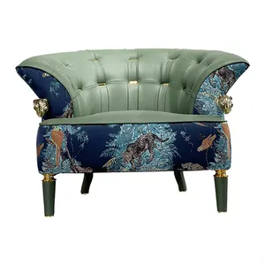 Canapé moderne en cuir nubuck à dossier haut paresseux <span class=keywords><strong>BLOOM</strong></span> avec base en métal chaises de canapé monoplace en microfibre de loisirs bon marché - Product Image 1