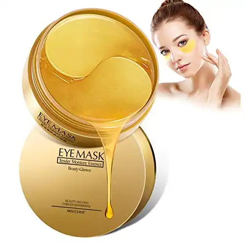 OEM pure 24k gold eye mask 30pairs Hyaluroinic acid collagen crystal collagen eye mask