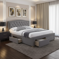 Lit rembourré sur mesure en velours vert, design moderne et luxueux, cadre de lit extra-large pour chambre à coucher