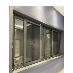 Ventana y puerta de vidrio de doble acristalamiento, corredera de aluminio antirrobo de seguridad