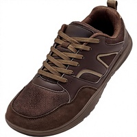 Chaussures pieds nus de luxe pour hommes et femmes |   Pied large |   Baskets de marche légères en maille à lacets marron