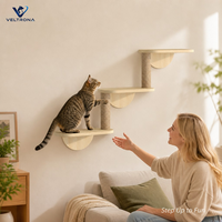 Escalier mural pour chat en bois, échelle d'escalade pour chats d'intérieur, étagère à 3 marches pour chat, meuble mural gain de place