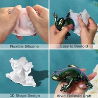 Moule en silicone sur le thème de Pâques pour bricolage cristal résine époxy petit animal ornement-grenouilles lézards escargots blanc Opp sac-outils de gâteau