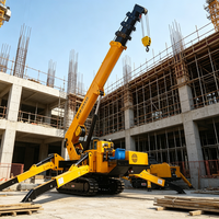 Grue araignée compacte avec stabilisateurs hydrauliques pour travaux de levage lourds sur chantier – Approvisionnement direct usine
