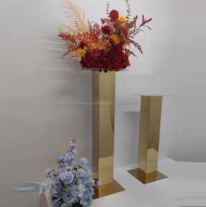 Smooth Wedding <b>Table</b> Decoration <b>Tall</b> Metal Gold Flower Stand Plinth Display Pedestal For Event Party Banquet - Product Image 1
