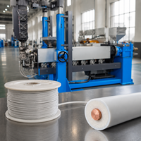 Ligne de coextrusion à trois couches pour câbles coaxiaux et RF