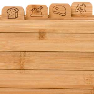 Ensemble de 4 planches à découper en bambou Rectangle écologique Planche à découper en bois naturel Support personnalisable pour la cuisine jetable - Product Image 3