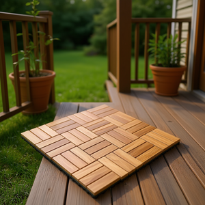 Dalles de terrasse en bois massif emboîtables en pin camphré 12x12 pouces pour aménagement paysager et terrasses - Product Image 2