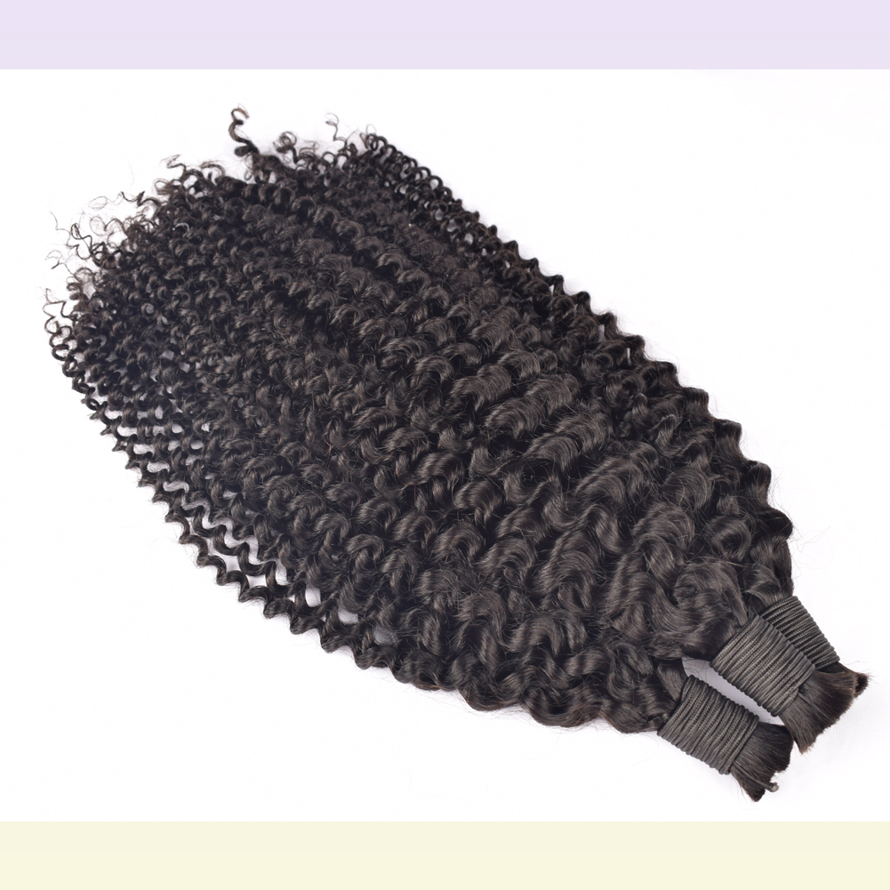 KAMA Prestretched Crochet Braiding Hair Bulk Bundles 100 Grams Jerry Curly No Weft Boho Braids Human Hair for Braiding Detail Section 4