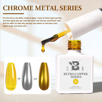 BOZLIN OEM marque privée gelée métal argent Chrome liquide miroir vernis à ongles gelée métallique Gel vernis pour Nail Art