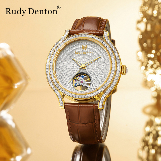 Rudy Denton High Quality China Watch Factory Leather Luxury  Waterproof Fashion Custom Automatic Mechanical Watch for Men