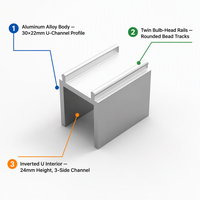 Bloc de support en alliage d'aluminium extrudé de précision moderne pour kit de quincaillerie de montage de rail de roulement de fenêtre coulissante et de porte