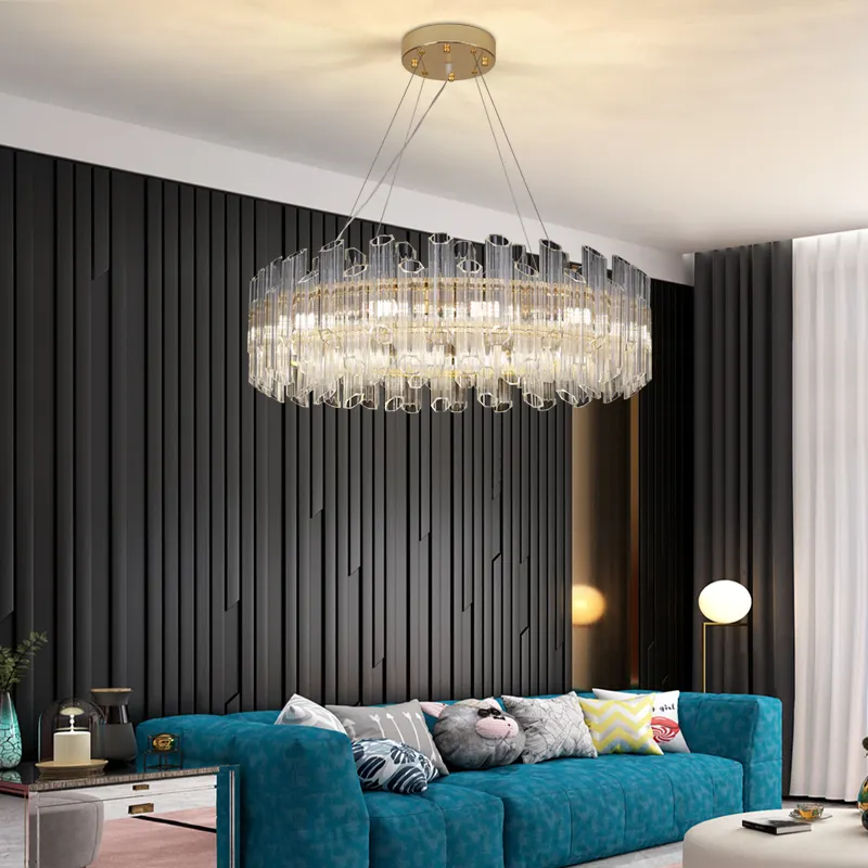 Современные осветительные приборы для дома и гостиной, Хрустальная большая потолочная Роскошная современная светодиодная подвесная люстра