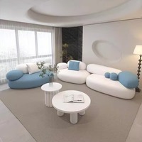 Ensemble de canapés modulaires incurvés modernes avec accoudoirs en forme de bulle, canapé sectionnel à combinaison libre pour salon et hôtel, 2 places