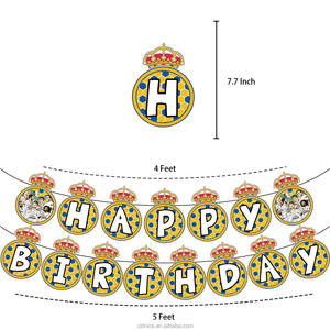 Belle Rétro Réel <span class=keywords><strong>Benzema</strong></span> Football Décorations <span class=keywords><strong>De</strong></span> Fête D'anniversaire Fan Football Équipe Bunting Gâteau Toppers Imprimé Ballons Club Cadeaux - Product Image 3
