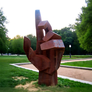 Escultura de Mano Abstracta en Acero Corten, Arte Personalizado para Exteriores con Acabado Natural Oxidado, Resistente a la Intemperie para Decoración de Jardín - Product Image 1