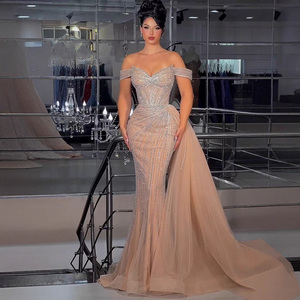 Abito da sera a sirena Serene Hill LA73139 color nudo con spalle scoperte e perline, con gonna, per feste formali e matrimoni <span class=keywords><strong>2026</strong></span> - Product Image 1