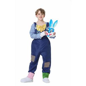Costume de lapin pour garçon, combinaison bleue à manches longues, tenue de cosplay d'Halloween, 8-13 ans - Product Image 1