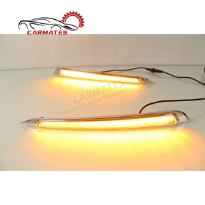 CARMATES pour Peugeot <span class=keywords><strong>308</strong></span> 2016 2017 LED DRL feux <span class=keywords><strong>de</strong></span> <span class=keywords><strong>jour</strong></span> lumière du <span class=keywords><strong>jour</strong></span> jaune clignotant antibrouillard lumière - Product Image 4