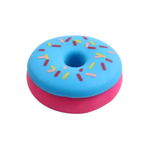 Novel Stretch Customized Reduce Stress Donut Soft Toy TPR Simulation Cake Elastic Ball For Kids