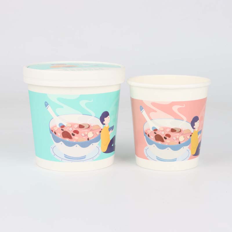 Eco-friendly Biodegradable Disposable Food Packaging 20oz 24oz 26oz 32oz Takeaway Paper Soup Cup Bowl With Lid