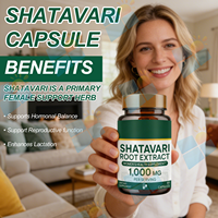 Capsules d'extrait de racine de Shatavari Halal en gros, marque privée OEM/ODM, 1000 mg, complément pour le soutien de la santé et l'équilibre féminin