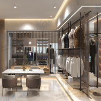 Système d'affichage mural en métal Kainice du sol au plafond pour magasin de costumes pour hommes, cloison verticale avec support de mannequin