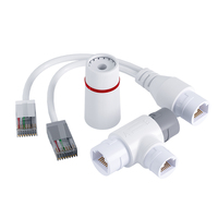 Adaptador PoE 2 en 1 Plug-and-Play con Salida de 12V CC y Divisor Ethernet de 100Mbps para Cámaras IP sin PoE y Dispositivos de Seguridad CCTV