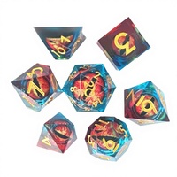 Desjoy Lot de 7 dés polyédriques pour DND, Table Tour, Dungeons and Dragons, COC, Running Group, TRPG, Kulu Can Turn Method, Fantasy