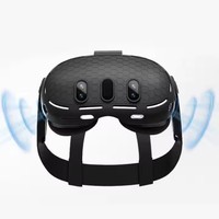 Bandeau facial en silicone réglable sans pression intégré pour accessoires de jeu Meta Quest 3 VR monté sur la tête