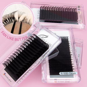 ESSI LASH Vente en gros de plateaux de cils coréens en PBT, noirs, doux, volumineux, faits à la main, 0.03, effet cachemire, noir mat, velours, fournitures pour extensions de cils - Product Image 3