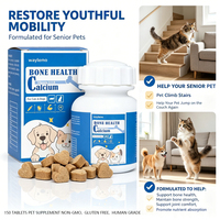 Comprimés de calcium Waylemo, compléments et vitamines pour chiens, complément pour chats, os et dents solides, croissance des chiots et des chatons, soins de santé pour animaux de compagnie, 120g