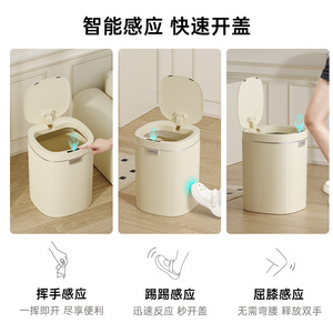 Poubelle intelligente Uforu avec couvercle, design hermétique pour salle de bain, toilettes, stockage des déchets, anti-odeurs, capacité 10L - Product Image 5