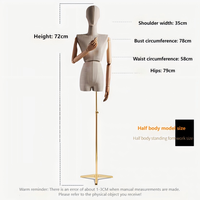 Coréen plat-épaule vêtements magasin modèle accessoires fenêtre présentoir demi-corps torsadé taille fausse femme poupée corps forme clavicule