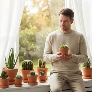 Vente directe d'usine, pots à fleurs en céramique terracotta, forte perméabilité à l'air, absorption d'eau, légers, écologiques - Product Image 3