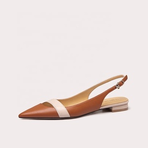 Chaussures Plates <span class=keywords><strong>Femme</strong></span> en PU, Sandales Plates Décontractées avec Bride Arrière et Bout Pointu pour Filles et Dames - Product Image 1