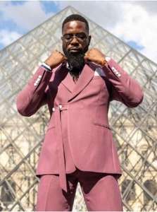 Jas Pengantin Pria 2025 Model Double Breasted Dengan Sabuk, Kostum Pria untuk Pesta Prom, Tuxedo Slim Fit, Jas Pengantin Pria, Blazer <span class=keywords><strong>2</strong></span> Pcs - Product Image 2